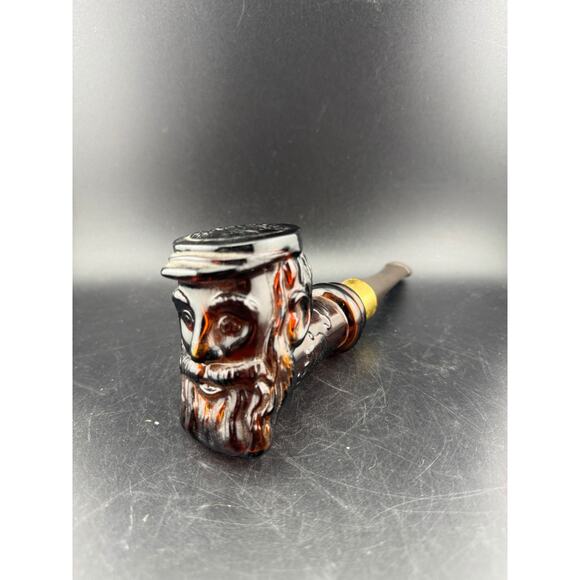 Vintage Avon Civil War Brown Glass Pipe After Shave Bottle - Picture 1 of 5